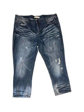 Womens Size 16 Distressed Straight Leg Jeans Classic Fit